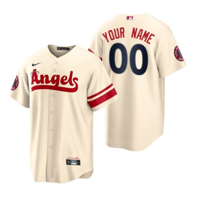 Los Angeles Angels Custom Cream Men's MLB Nike 2022 City Connect Game Jersey